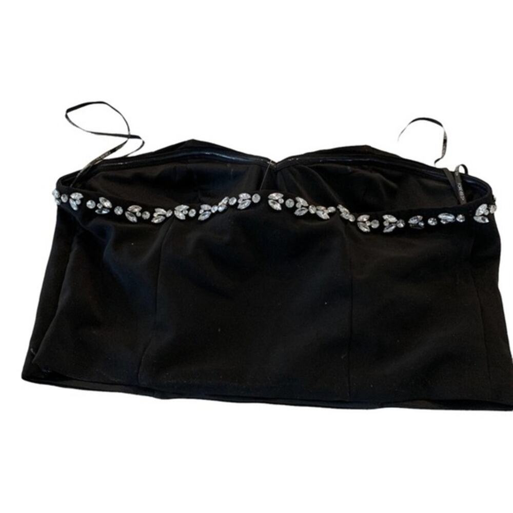 Forever 21 + strapless corset top black‎ with rhinestone accents. Padded cups OX - Picture 5 of 12
